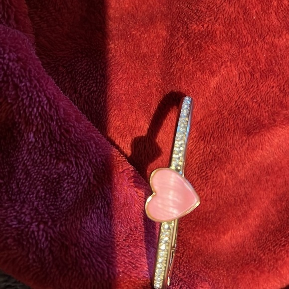 💗 18  k Gold Tone Love Pink Heart Charm bling Bracelet - Picture 6 of 10